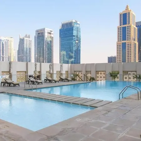 Ferienwohnung Modern 1Br Panoramic View, West Avenue Dubai Exterior foto